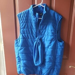Chaps Blue Quilted Travel Easy Packable  Vest